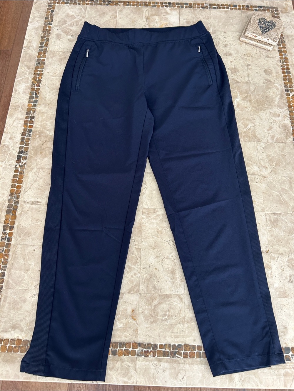 Zenergy by Chico’s UPF Rib Mix Ankle Blue Pants Size 4R Chico’s Size 0R